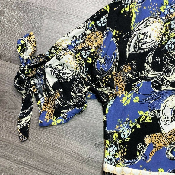 FREE PEOPLE | sz L Women's Catch Me if You Can Kimono Long Tie Sleeve Blouse - Picture 4 of 9